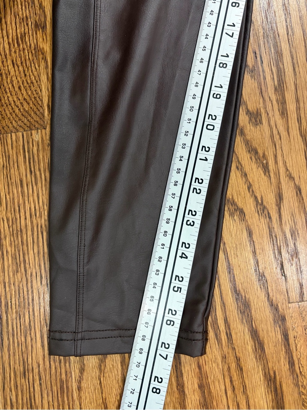 NWT aerie Offline Real Luxe Chocolate Brown Faux-Leather Slim Jumpsuit (L) - Picture 7 of 9